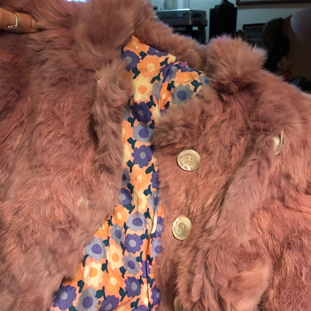 Vintage Dusty Pink Real Fur Children’s Coat